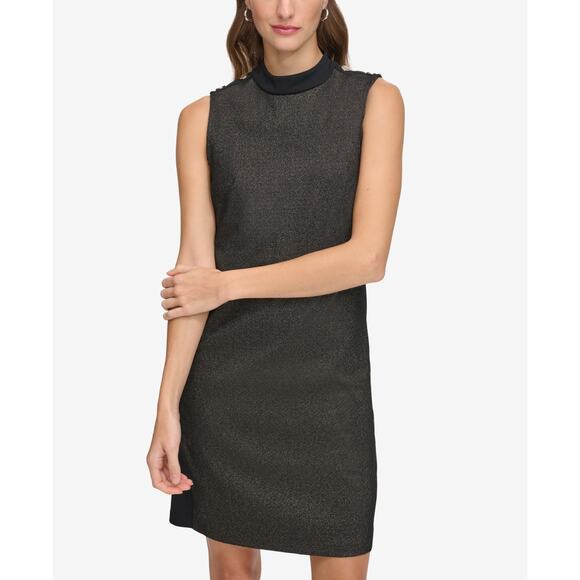 Tommy Hilfiger Women's Stretch Sheath Dress Sleeveless Gold Size 14 NWT - Picture 1 of 14